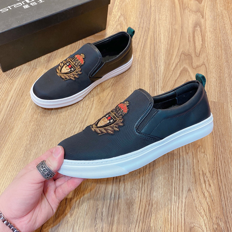 Starbags PP original skull logo new leather flat bottomed men's shoes top layer cow leather soft and comfortable business