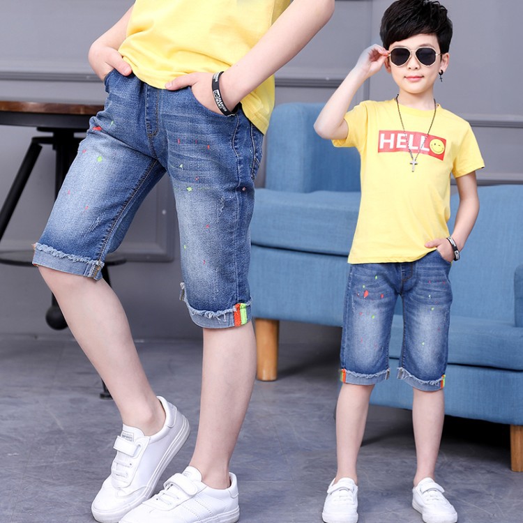 2021 Summer Children's Clothes Boys Shorts Casual Blue Color Baby Boy Jean Shorts For Boys Big Kids Thin Denim Shorts