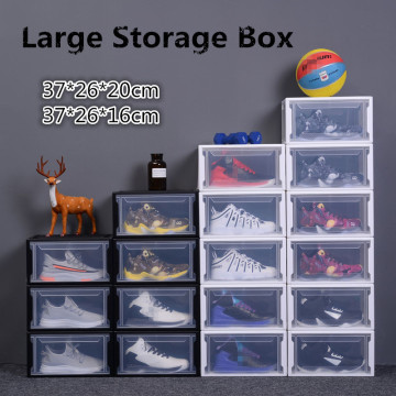 Large Plastic Stackable Shoe Storage Boxes Sneaker Shoes Box Storage Drawers for High Heels Sports Shoes Box Shoe Storage Boxes