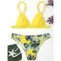 New Hot Sale Sexy Push-up Bikini Set Women Swimwear Bikini Set Print Leaves Push-Up Padded Bathing Swimsuit Beachwear Hot Sale