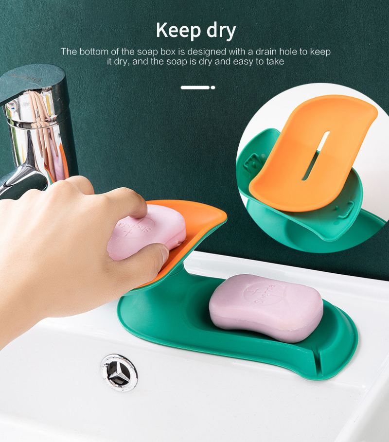 Rotating Soap Box Soap Dishes Soap Sponge Dish No Drilling Storage Box Rack Shelf Bathroom Soap Holder Soap Dishes Dropshipping