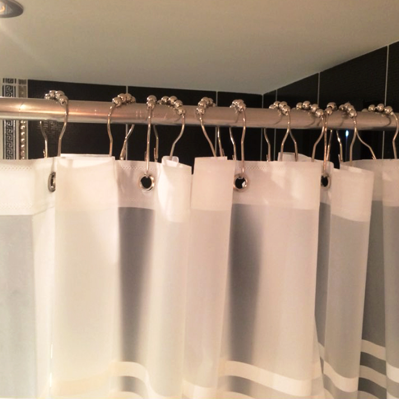 Free Shipping 6PCS Hoist Shape Bathroom Hook 5 Roller Ball Shower Curtain Rings Hooks Bathroom Products*curtain hook