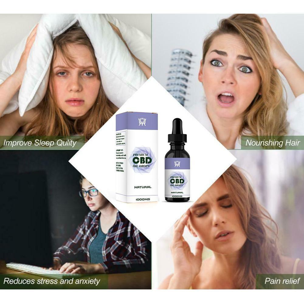 Premiun CBD Essential Oil Organic Hemp Seed Herbal Drops Body Stress Relieve Skin Care Pain Relief Anti Anxiety