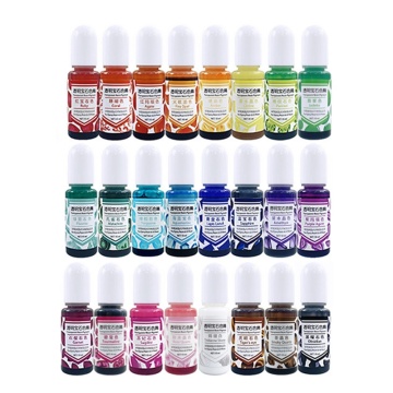 24 Colors Crystal Epoxy Pigment UV Resin Dye DIY Jewelry Colorant Art Crafts Coloring Drying Color Mixing Liquid Decorations Mak