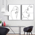 Nordic Minimalist Canvas Painting Abstract Figure Lines Poster Wall Art Pictures for Living Room Home Hotel Cuadros Decoration