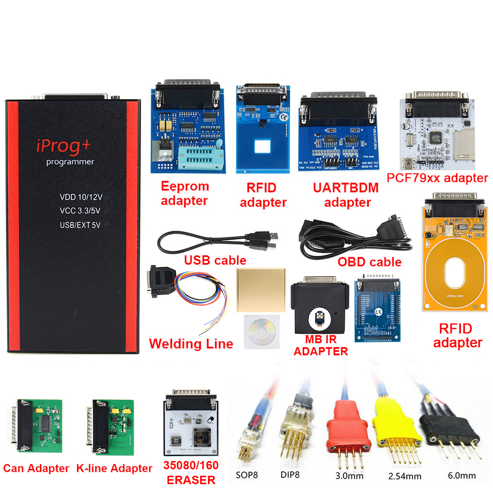 IPROG+ V85 Key Programmer 35080/160 Erase Adapter Odometer Correction Airbag Reset Tool Iprog+ IMMO till 2020 Replace Digiprog3