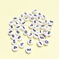 DIY Jewelry Accessory Material Round Coin Number Beads 3600PCS/Lot 4*7MM Acrylic Plastic Single No Zero 0 Alphabet Lucite Beads