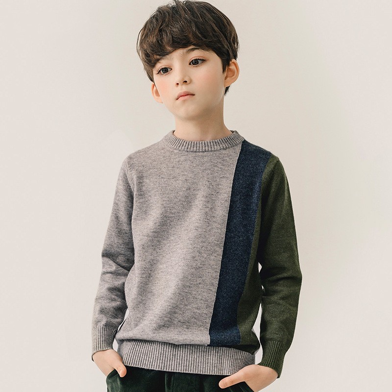 Children Kint Sweater Autumn Winter Boys Casual Long Sleeve Pullovers Soft Cotton Knitted Tops Teen Boys Sweaters Knitwear