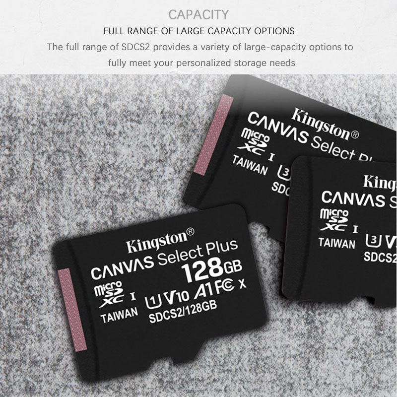 Kingston Canvas Select Plus microSD Card Class10 carte sd memoria 128GB 32GB 64GB 256GB 16G 512G TF Flash Memory Card for Phone