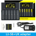 NEW LiitoKala Lii-S6 Battery charger 18650 Charger 6-Slot Auto-Polarity Detect For 18650 26650 21700 32650 AA AAA batteries