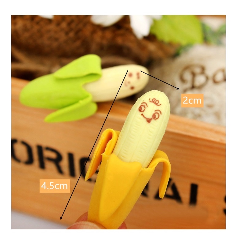 10pcs Banana Erasers Rubber for Pencil Erasing Funny Cute Stationery Novelty Eraser Office School Student Supplies A6414