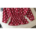 Girls Blouse Shirt Dot Wine Red Long Sleeve Chiffon Shirt for Baby Girl Spring Clothing Slim Blouse Baby Clothes Shirts