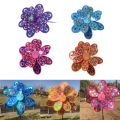 Double Layer Peacock Sequins Windmill Colorful Wind Spinner Kids Toy New