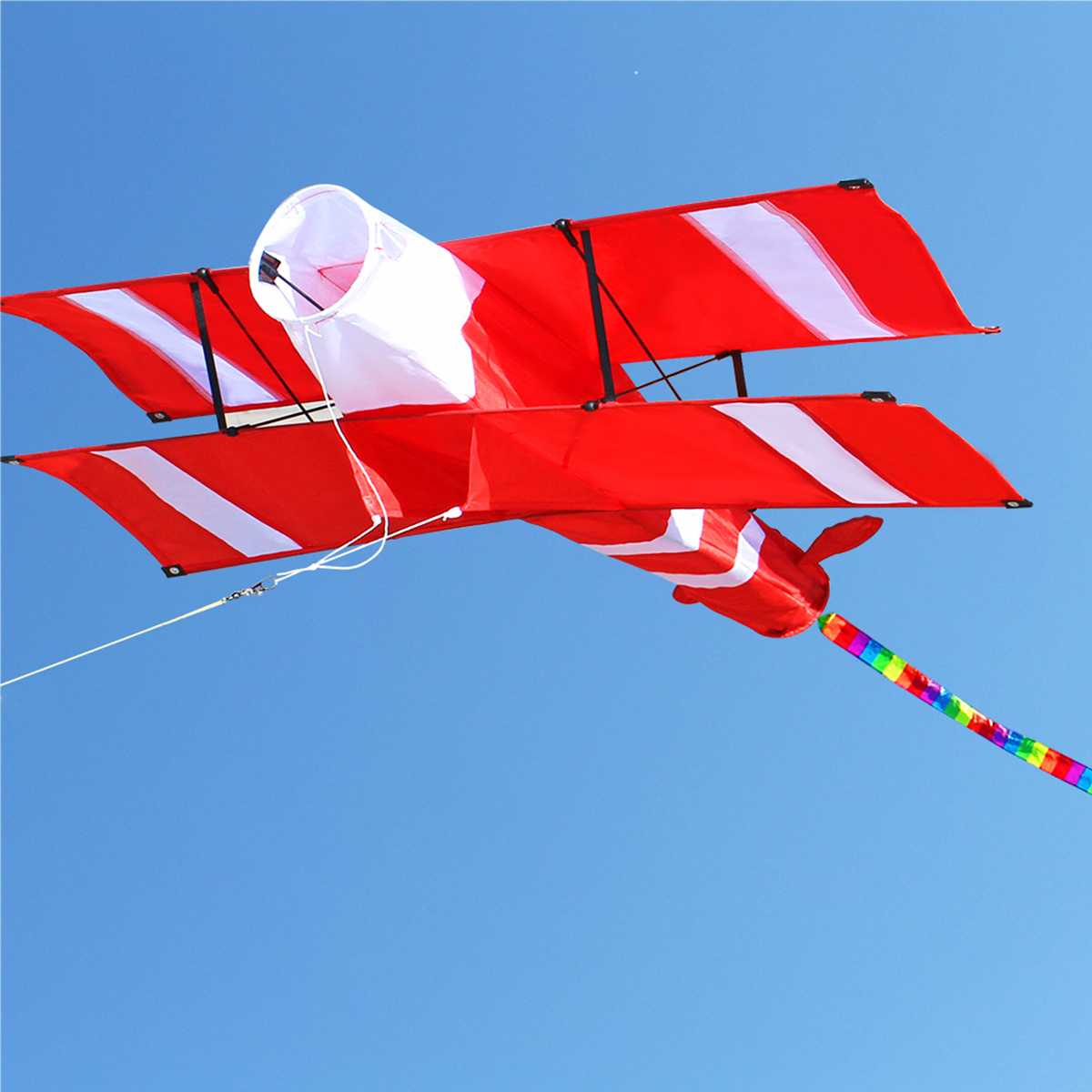 New High Quality 3D Single Line Red Yellow Kites Sports Beach With Kite Handle and String Easy to Fly