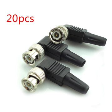 20Pcs wholesale Bnc Male Connector L 90degree Coaxial Cable Rg59 Cctv Accessories For Cctv Video audio Security System H10
