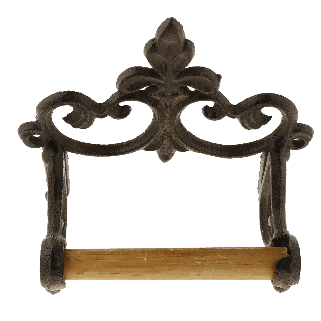 Cast Iron Toilet Paper Roll holder - Wall Mounted Toilet Tissue Holder - European Vintage Design - 7.8×3.9×3.1 inch