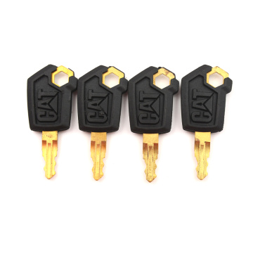 Key For Caterpillar 5P8500 CAT Heavy Equipment Ignition Loader Dozer Metal & Plastic Black & Gold 4PCS