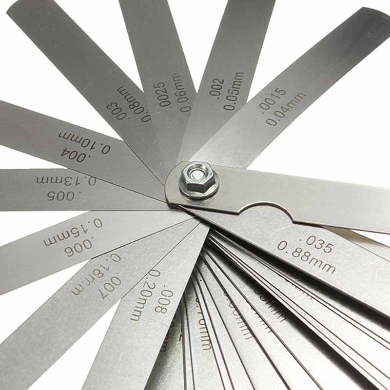 32 Blades Feeler Gauge Metric Gap Filler 0.04-0.88mm Thickness Gage For Measurment Tool