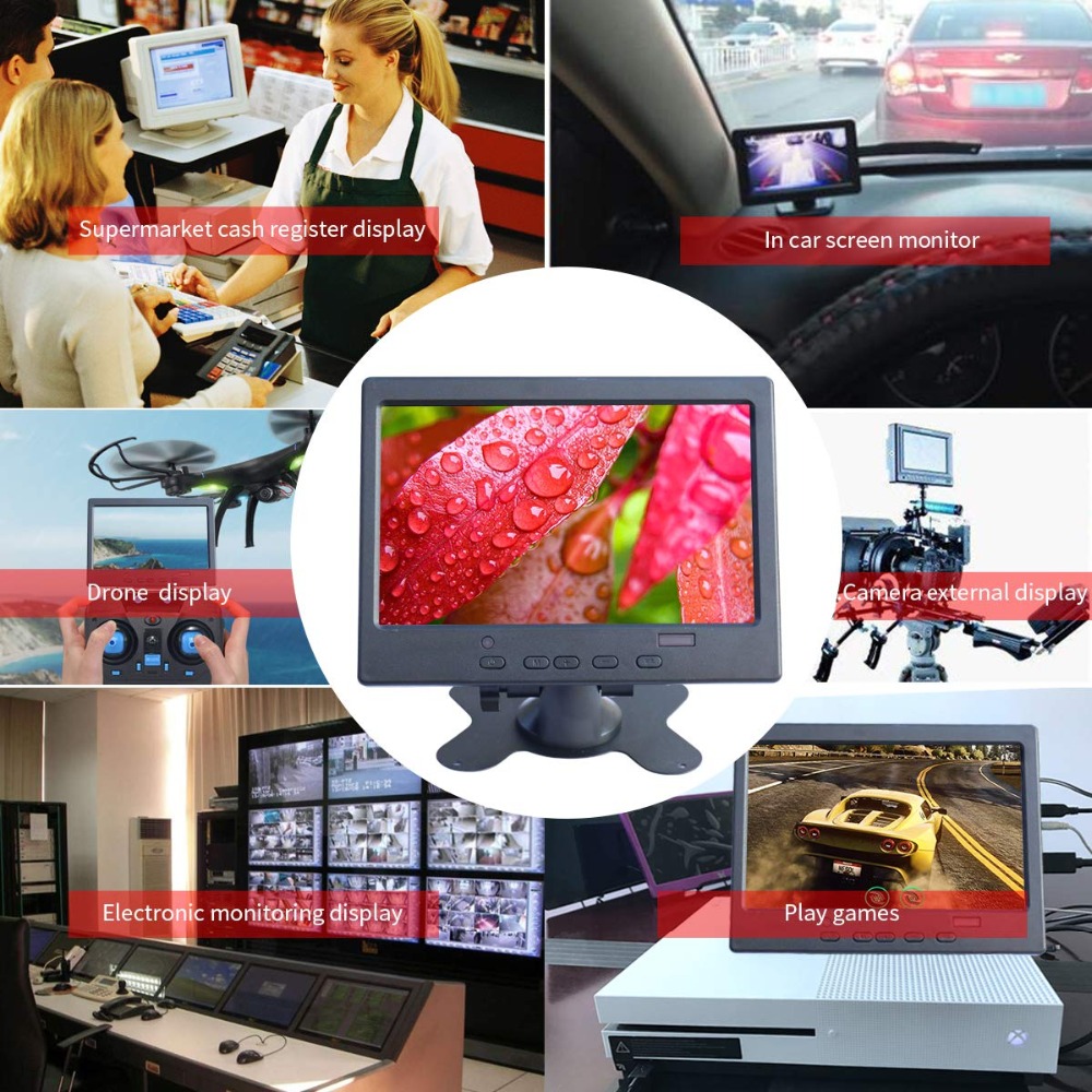 Mini 7" monitor 1020X600 VGA HDMI LCD Touch Screen interface Display Capacitive Module for CCTV car PC Raspberry Pi