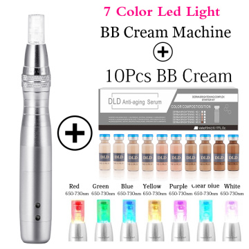 Korea BB Cream Glow and 7 Color LED Wireless Electric Machine Skin Tightening Remove Reduce Wrinkles Device derma pen Treatment
