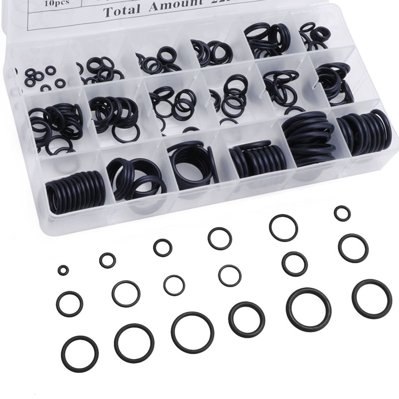 225Pcs Seal O-ring R22 R134a Air Conditioning O-Ring Rubber Washer Assortment PL Car Accessories