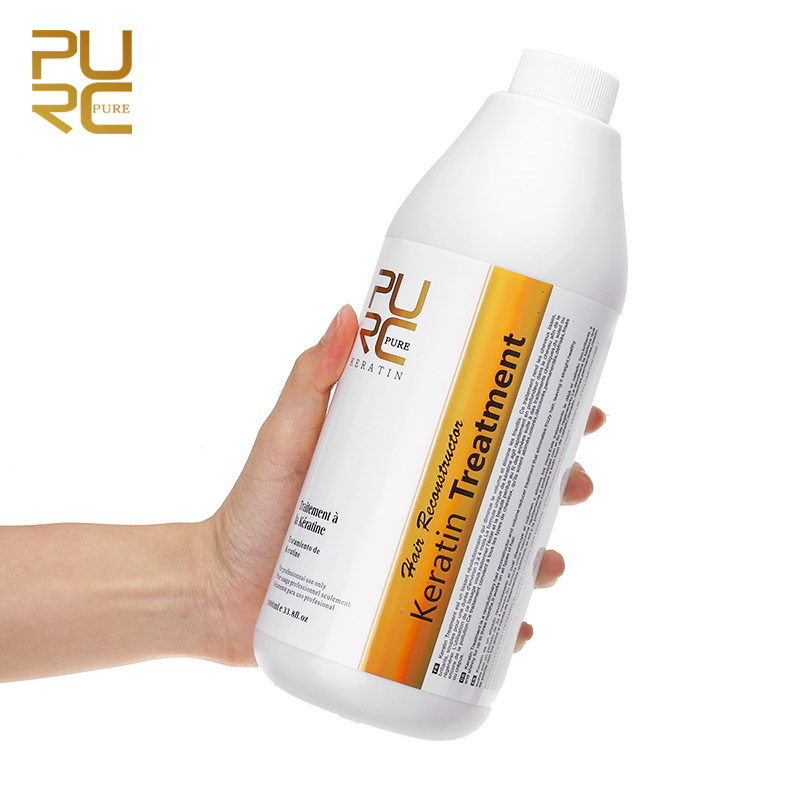 Purc Brazilian Keratin For Hair Treatment Set 1000ml Straightening Smoothing Shampoo For Curly Hair Care Styling Products