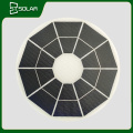 Round easy to clean landscape light solar panel