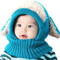 Winter Hot Sale Warm Baby Kids Boy Girl Newest Style Cute Hat Hooded Scarf Knit Wool Cap Five Colors