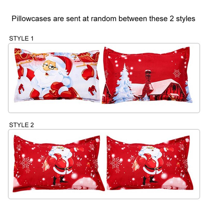 Christmas Bedding Duvet Cover Set Queen/King/Twin 3D Santa Claus Cotton Quilt Cover Bed Sheet Pillowcases Bedspread Bedclothes