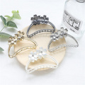 Women Hollow Metal Geometric Hair Claw Solid Color Flower Hair Crab Barrettes Hair Jewelry Accessories Large Hair Clips