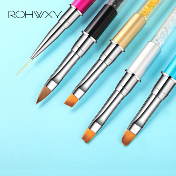 ROHWXY Acrylic Clean Soft Nail Brush For Manicure UV Gel Brush For Dust Powder Removal Nail Art Pen Set For Nail Painting Design