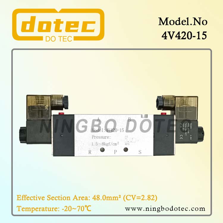 4V420-15 Airtac Type Pneumatic Double Solenoid Valve 24VDC