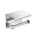 Stainless Steel Wall Mounted Storage Rack Toilet Tissue Holder Punch-Free Roll Paper Shelf Mobile Phone Shelf Bath Accessories