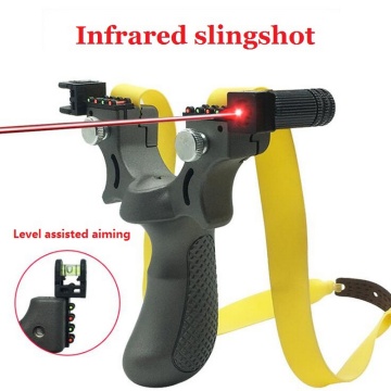 Professional Hunting Slingshot With Level High Precision Instrument For Outdoor Catapult Slingshot Balls Laser Aiming Shooting