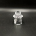 hot selling glass ribbed candle holder