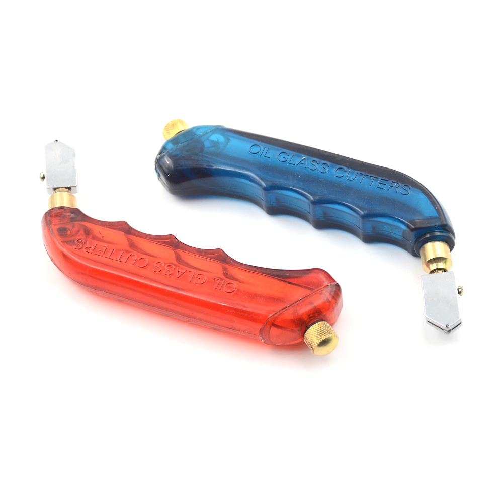 1pc Tungsten Carbide Stained Glass Cutter Pistol Grip Oil Glass Cutter With Dropper Tool Random Colors