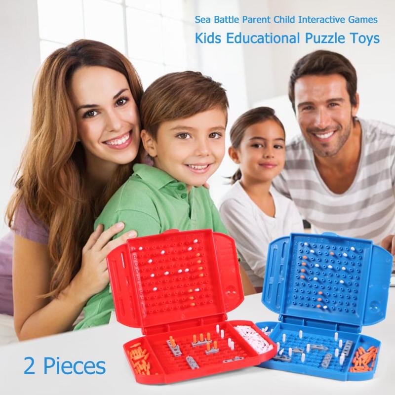 2pcs Sea Battle Game Ships Strategy Board Game for 2 Players Family Parent Child Interactive Games Kids Education Puzzle Toys