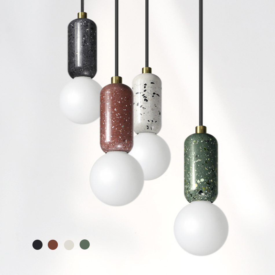 Nordic Colorful Terrazzo pendant lights Modern Industial Lamp Hanging Lamp for dining room restaurant Bedroom Indoor lamps
