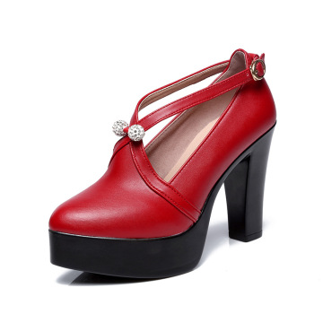 Quality Black Red Block Heel Pumps Women's Platform Shoes 2021 Spring Gladiator High Heels Shoes 11cm for Office Model 41 42