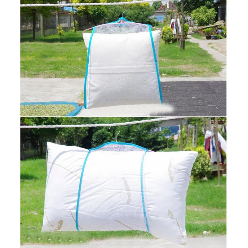 Folding Breathable Pillow Drying Nets Balcony Hanger Net Cushion Dry Bag