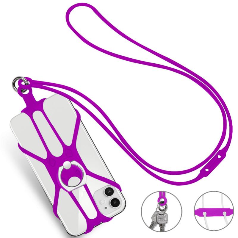 Mobile Phone Lanyards Universal Lanyard For Phone Silicone Sports Phone Strap Ring Holder Case Neck Hanging Rope Sling