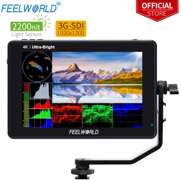 FEELWORLD LUT7S 7 Inch 3G-SDI 4KHDMI 2200nits 3D LUT Touch Screen DSLR Camera Field Monitor with Waveform VectorScope Histogram