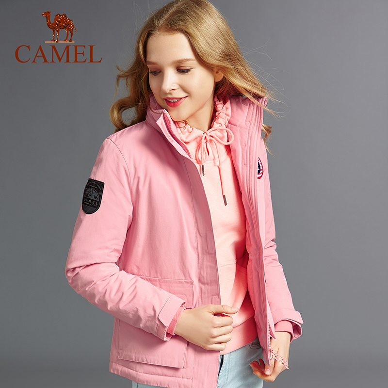 CAMEL New Women Winter 90% Content White Duck Down Jacket Ultralight Down Jacket Casual Outerwear Snow Warm Fur Coat