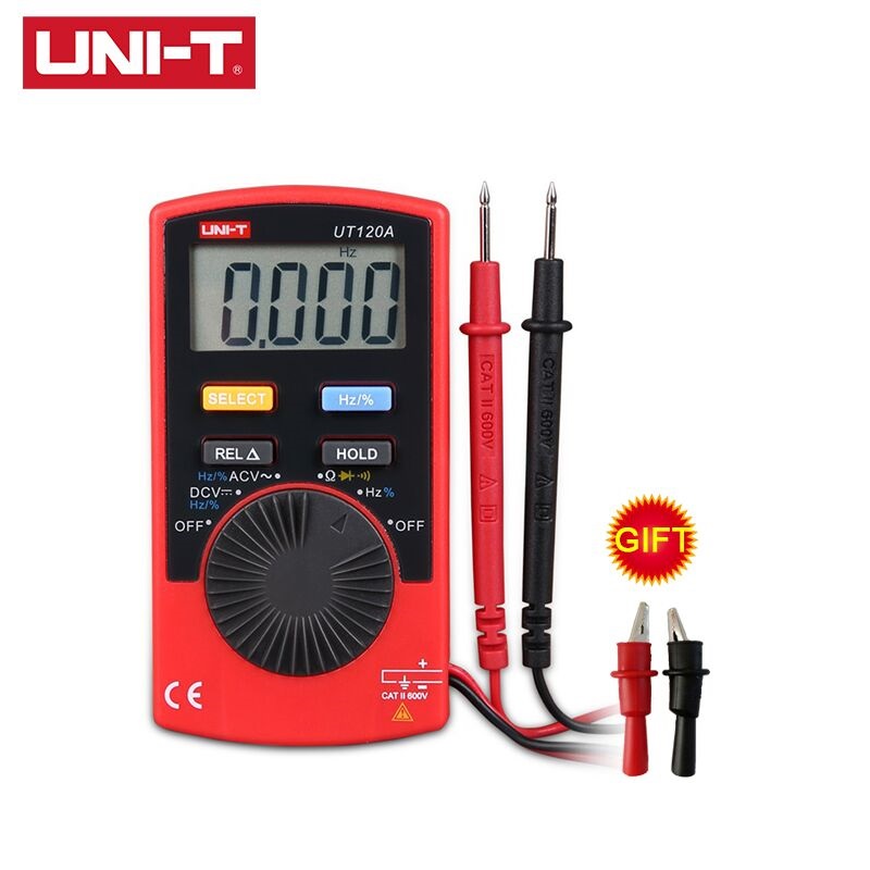 UNI-T UT120 SERIES Pocket Size Stype Digital Multimeter Auto Range Tester DC AC Voltage Diode Mini Electrical Meters LCD Display