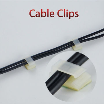 100pcs Cable Clips NC912 Plastic Wire Tie Rectangle Cable Mount Clip Clmp Drop Adhesive Cable Clamp Single Holder Organizer