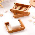 Portable Bamboo Soap Dishes Creative Simple Manual Drain Soap Box Bathroom Bathroom Soap Box Wooden Soap Tray Holder