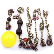 Cotton Rope Soft Training Chew Toy Set With Flying Disc For Dog