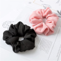 1Pc Solid Color Chiffon Elastic Hair Ties For Girls Women Hair Rope Rings Scrunchies Ponytail Holder Pink Black Hair Accessories
