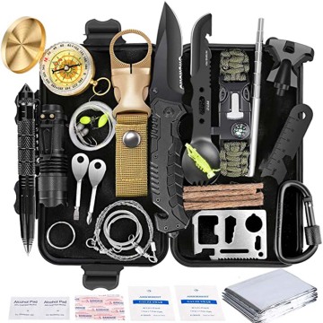 Survival Kit 35 in 1 First Aid Kit Survival Gear Gifts for Men Boyfriend Him Husband for Camping, Hiking, Hunting, Fishing