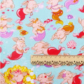 Wide 140cm Lovely Pig Fish Fabric Cotton Fabric Plain Children Cotton Fabric Pig Fish Printed Sewing Patchwork DIY Baby Clothing